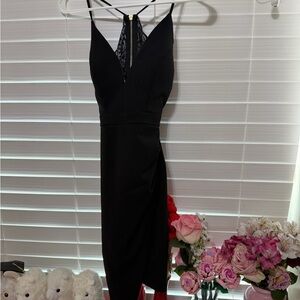 Emerald Sundae Black Dress with Lace Back